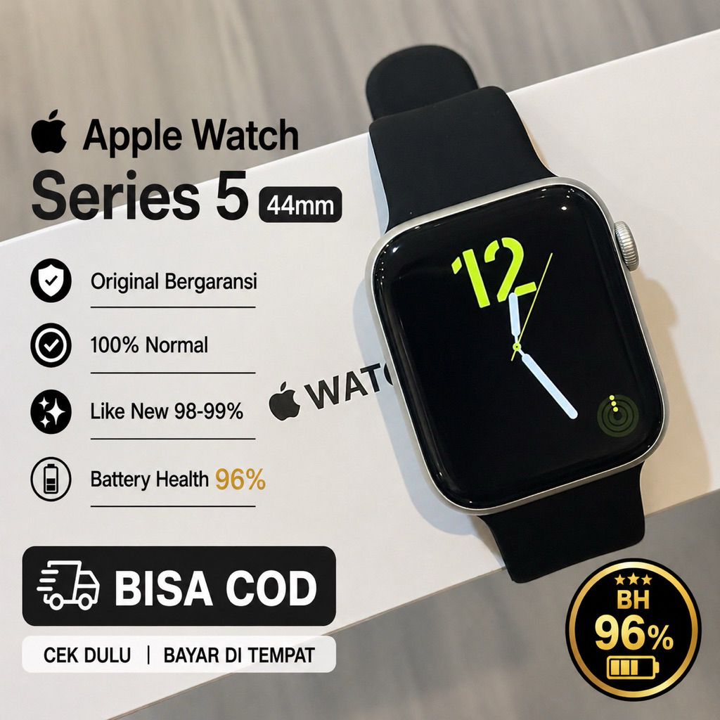Apple Watch Series 5 44mm Second Original Like New Fullset iWatch S5 GPS Murah
