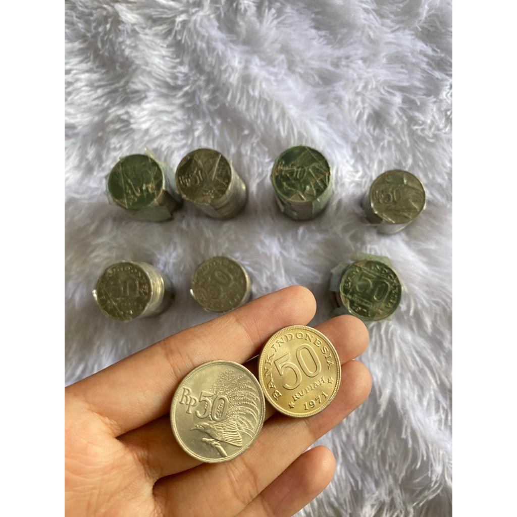 KOIN KUNO 50 RUPIAH BURUNG - ASLI