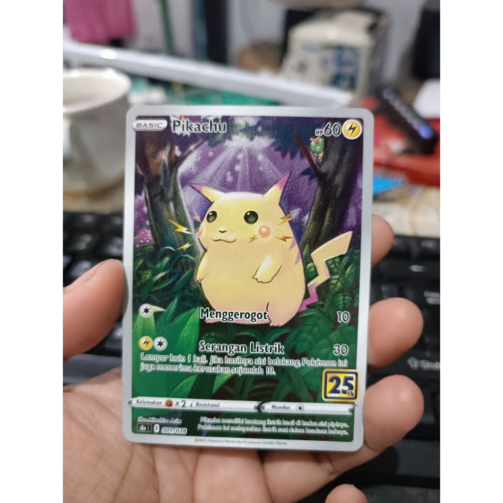 ORIGINAL POKEMON TCG INDONESIA Pikachu 25th anniversary