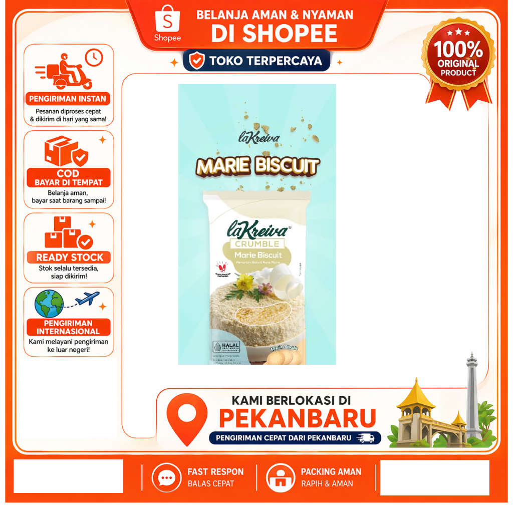 [SDW] pekanbaru/250 Gram La Kreiva Crumble Marie Biscuit - Remahan Biskuit - Bahan Dekorasi Kue
