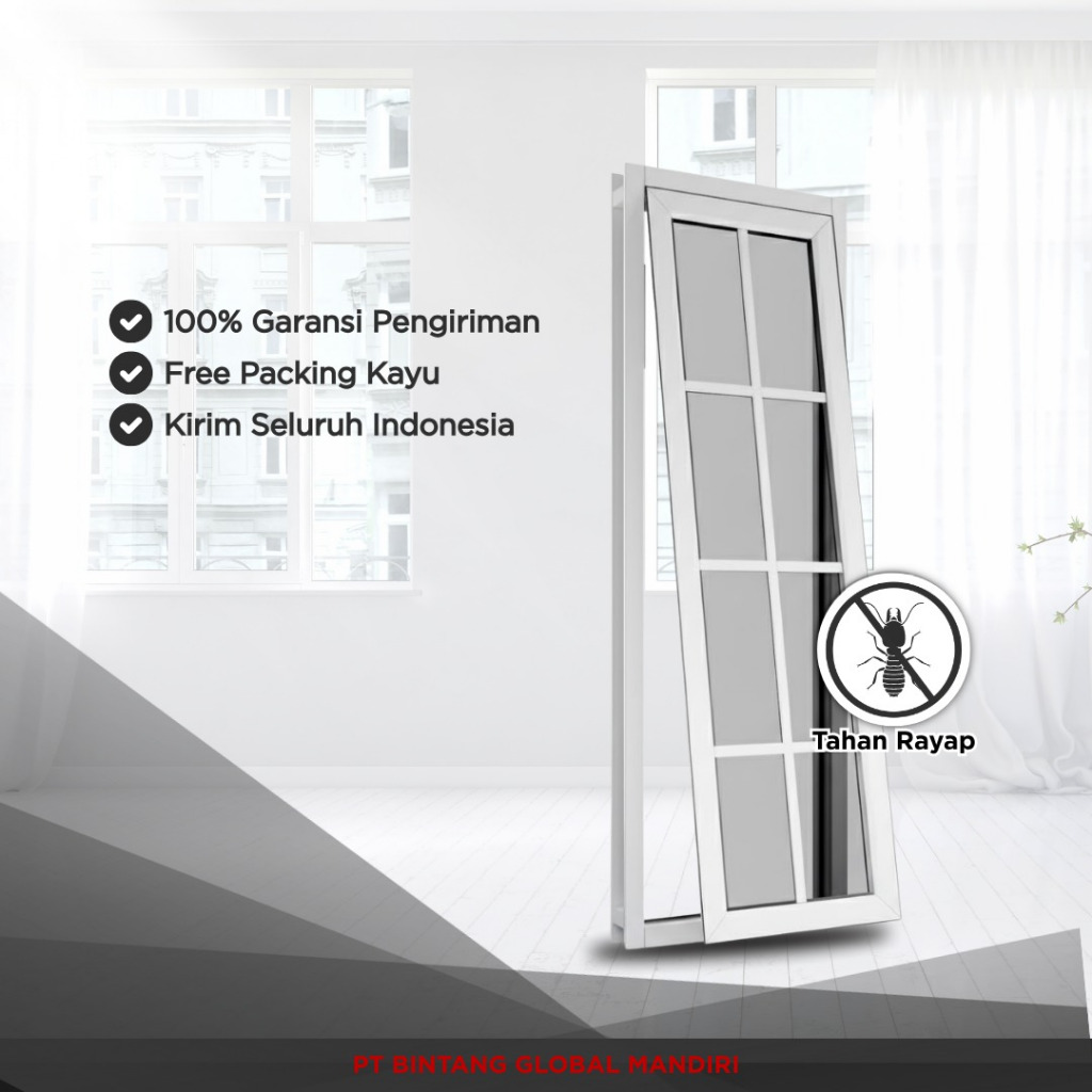 JR DOOR - (JENDELA SINGLE JUNGKIT ORNAMEN KOTAK L40 X T40-110 3inch) SET JENDELA ALUMINIUM MODERN LE