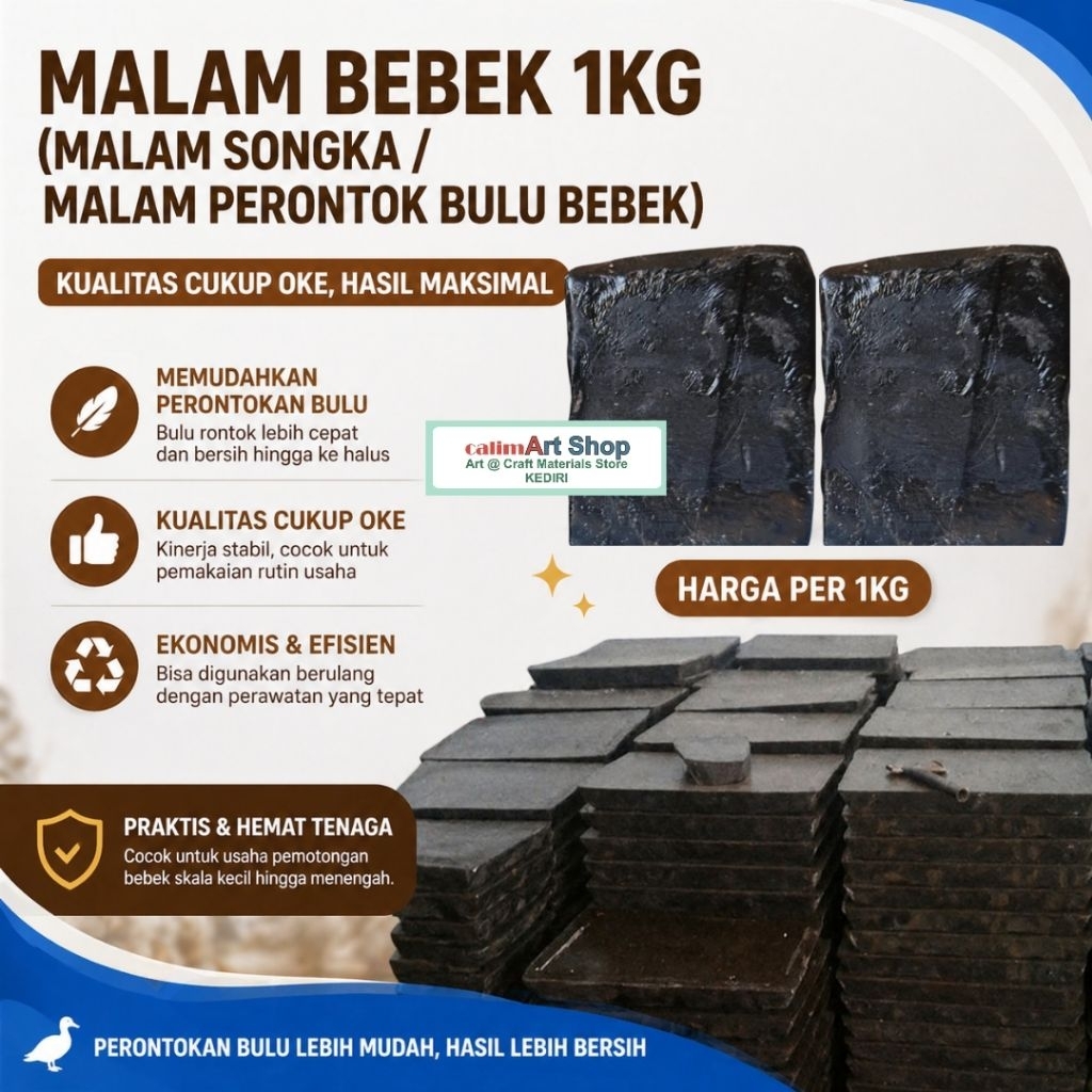 Malam Perontok Bulu Bebek 1kg / Lilin Songka / malam bebek