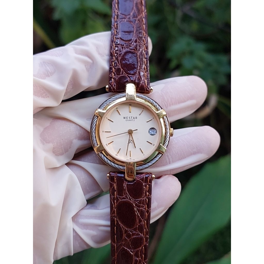 (Jam Tangan) Westar 7525CBN All Original Swiss Made New Old Stock Mesin Normal Tinggal Pakai