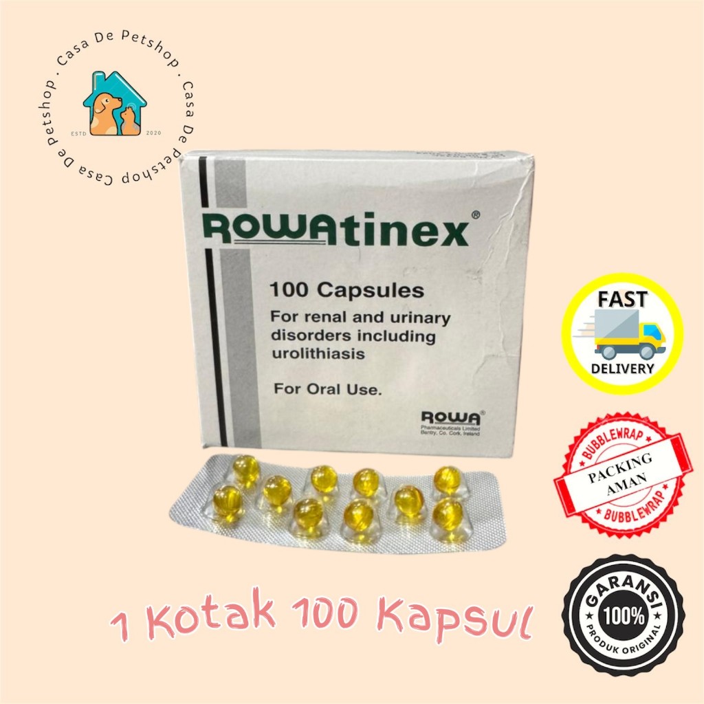 Rowatinex Capsule For Cats & Dog Untuk Masalah Kemih / Infeksi / Pipis Berdarah / Batu Ginjal / FLUT