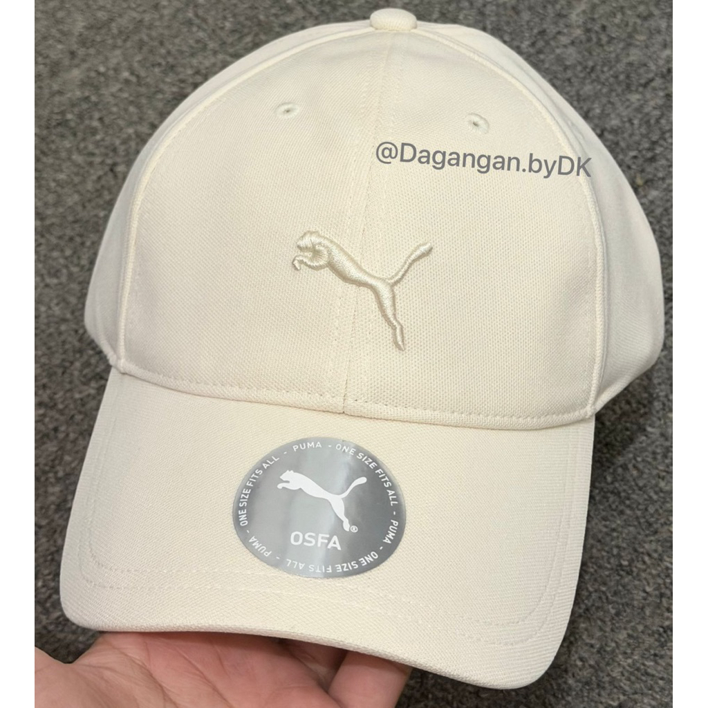 Topi Puma Big Logo Bordir Original 100% Cream White
