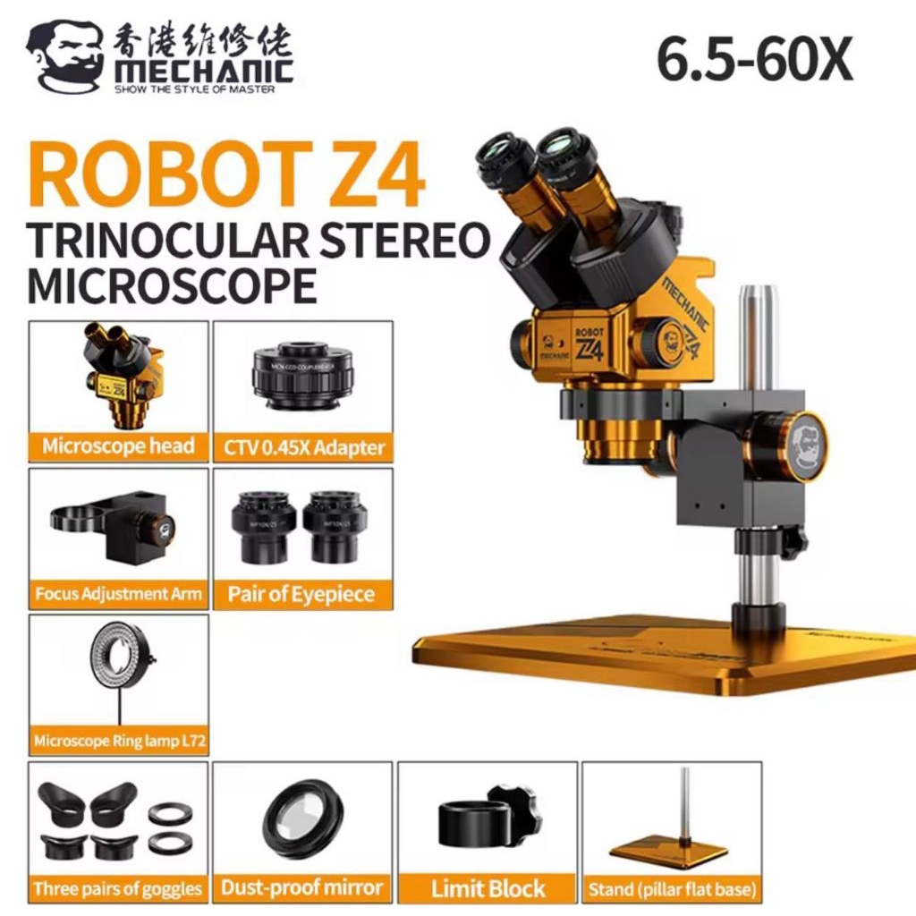 MIKROSKOP MECHANIC ROBOT Z4 / TRINOKULER STEREO MIKROSKOP
