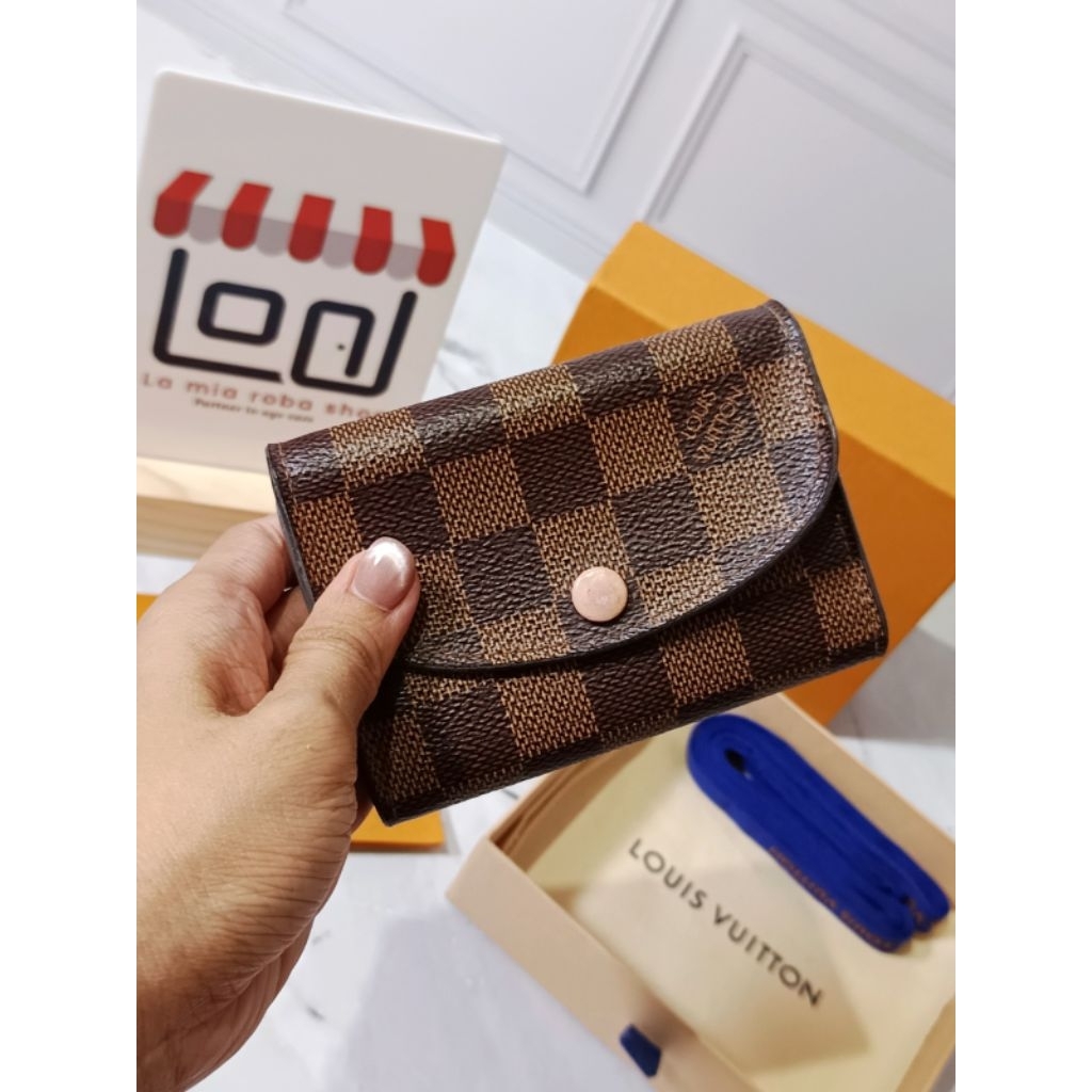 [Preloved] LV Damier Rosalie Leather Card Wallet