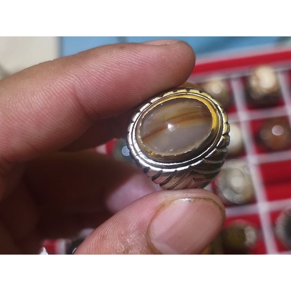 Cincin Batu Akik Sodo Lanang Anggur