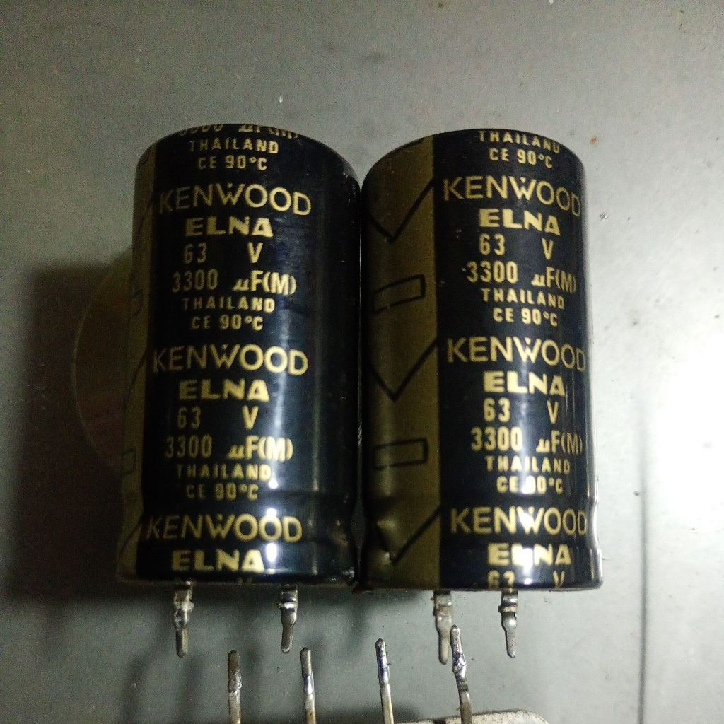 elco Elna ORI Kenwood 3300uf 63v tinggi 4cm lebar 2.2cm di jual per pasang 2 biji + dioda sisir ORI 