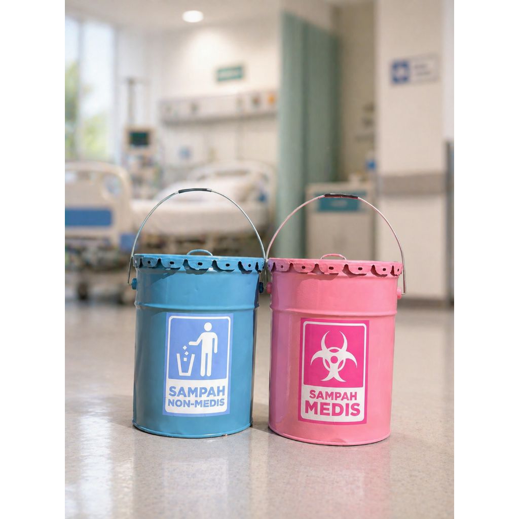 Tempat sampah kaleng Medis dan non medis ukuran 25L - tempat sampah medis - tempat sampah non medis