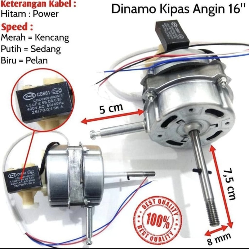 Dinamo kipas Angin Universal Yasaka 16 inch 66x16