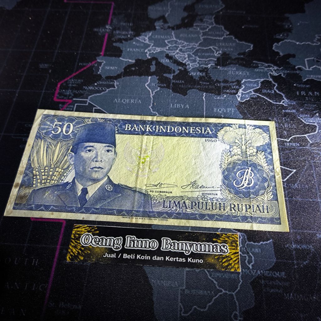Koleksi 50 Rupiah Sukarno 1960 Original Bagus