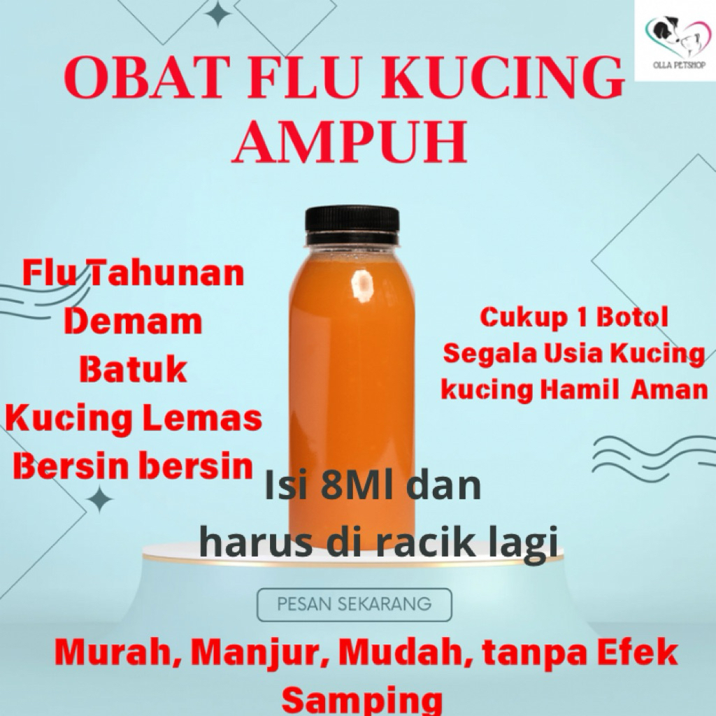 Obat Flu Kucing Ampuh Murah mengobati Batuk Demam Pilek kucing