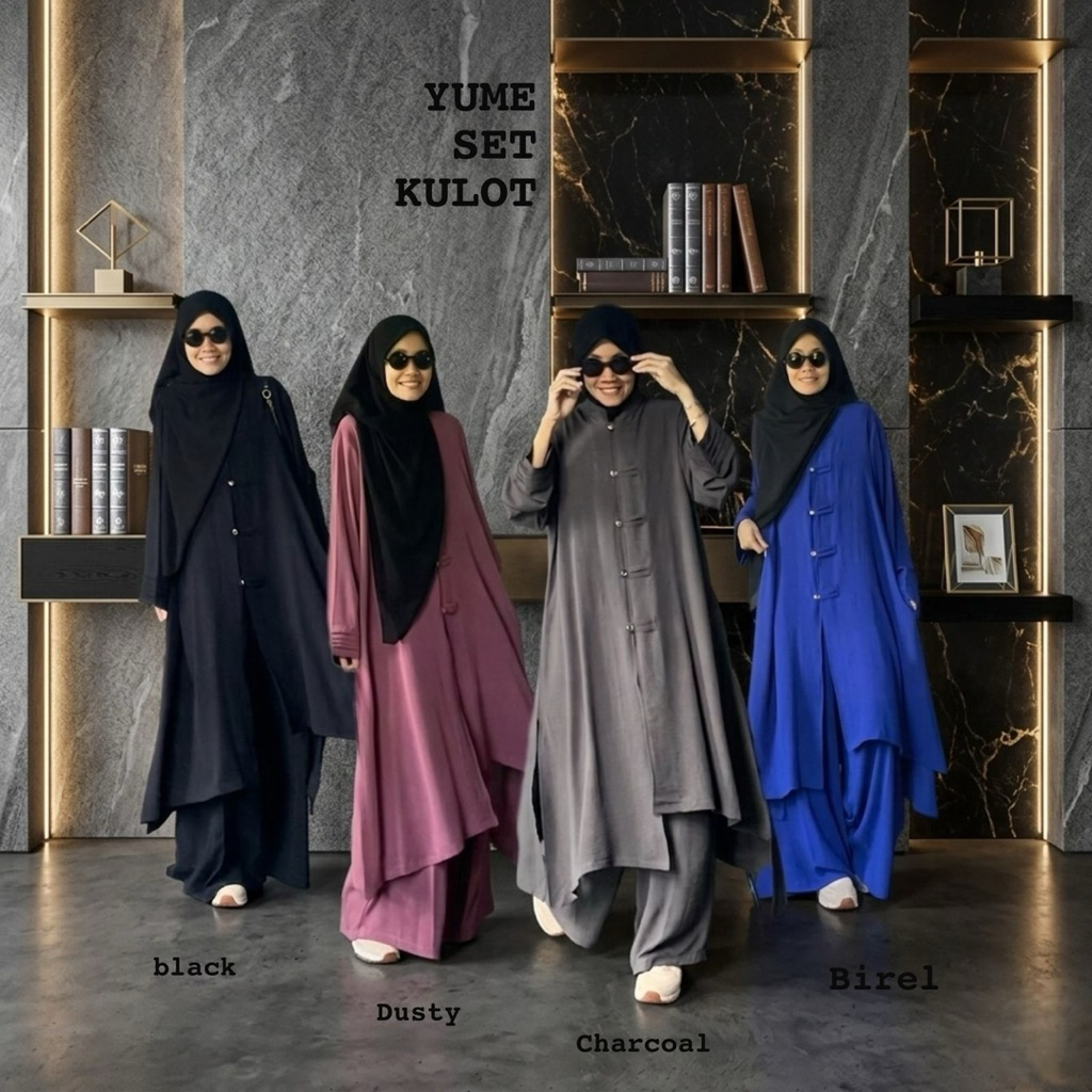 YUME SET KULOT | LONG TUNIK SET CELANA KULOT