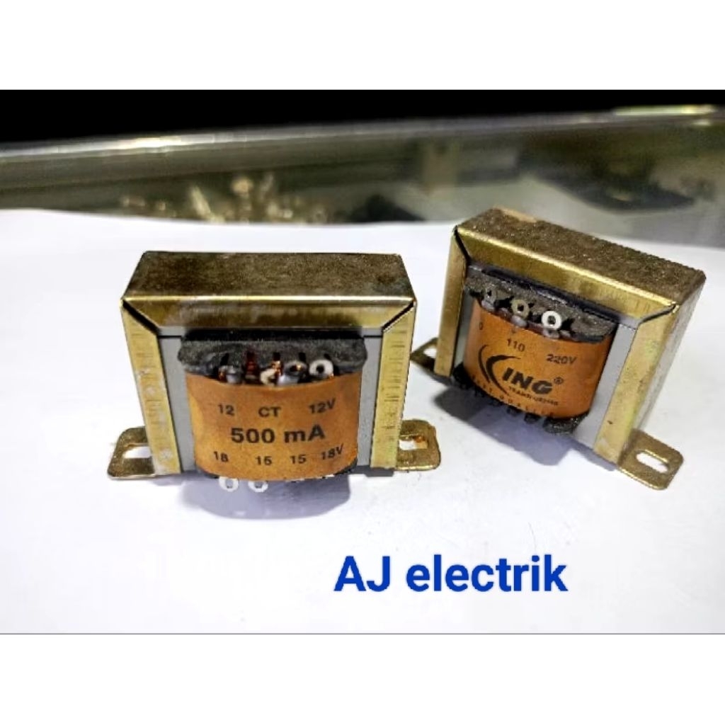 TRAFO 500MA CT 12/15/18 volt Merk KING. Kualitas terbaik. TRAFO 500MA CT 18V.