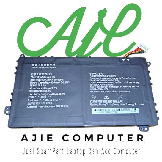 Baterai Laptop Axioo Mybook 14F PN1308P A587578-2S (Soket Kanan) 9 Pin Connector