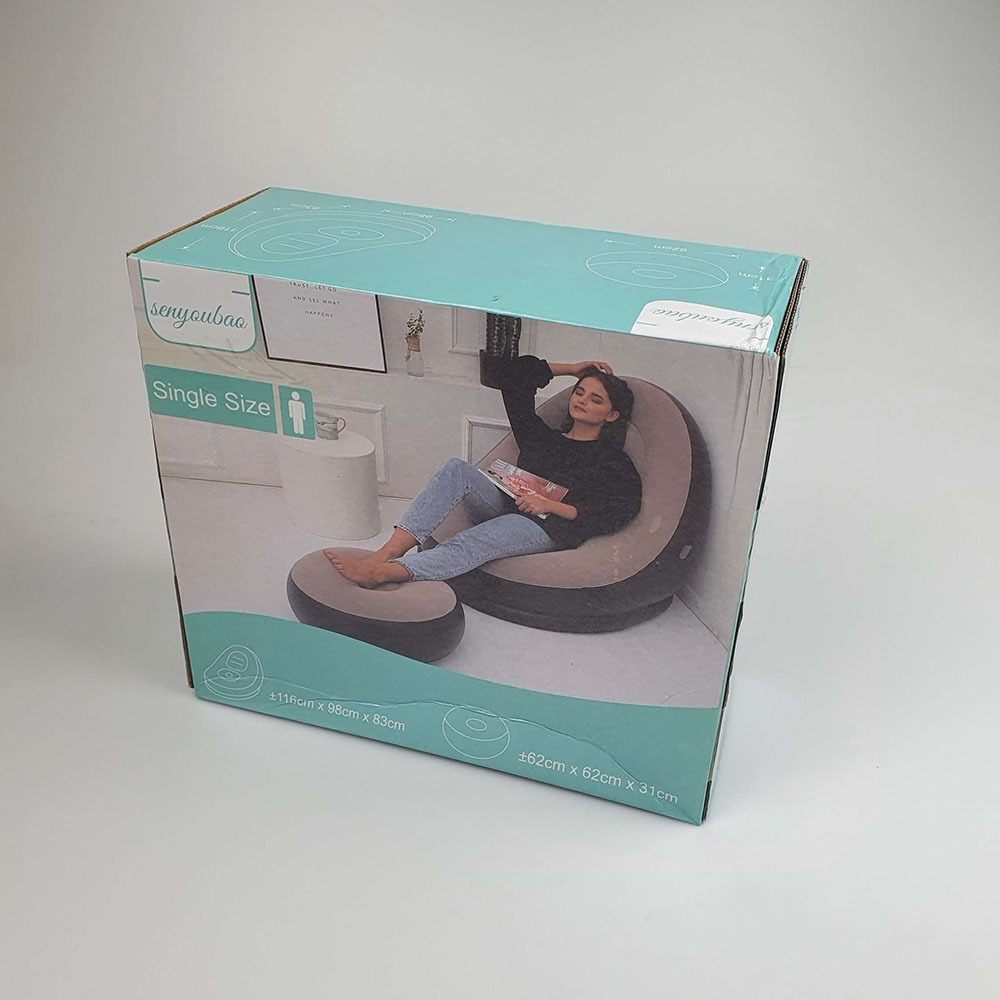Sofa Malas Lazy Bean Bag Inflatable dengan Bantalan Kaki