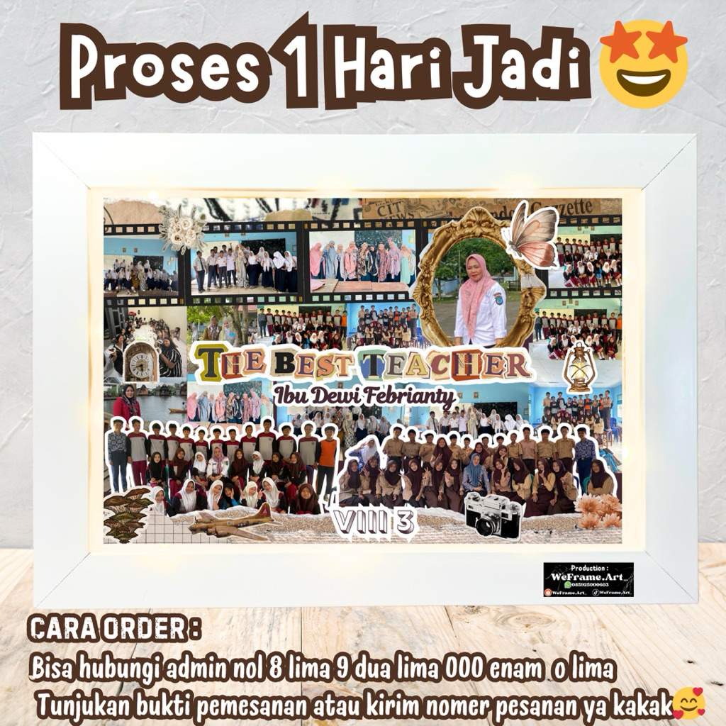 Hadiah Kenang kenangan Guru / Hadiah Guru / Frame Perpisahan / Bingkai Foto / Frame kenang kenangan 