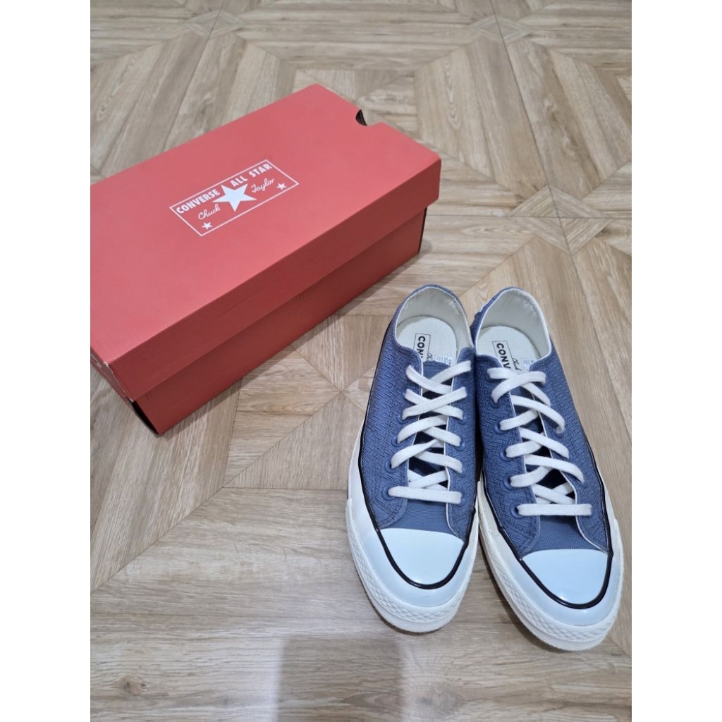 Sepatu Converse Chuck Taylor 70 Ox Lace Lakeside Blue Biru Navy Casual