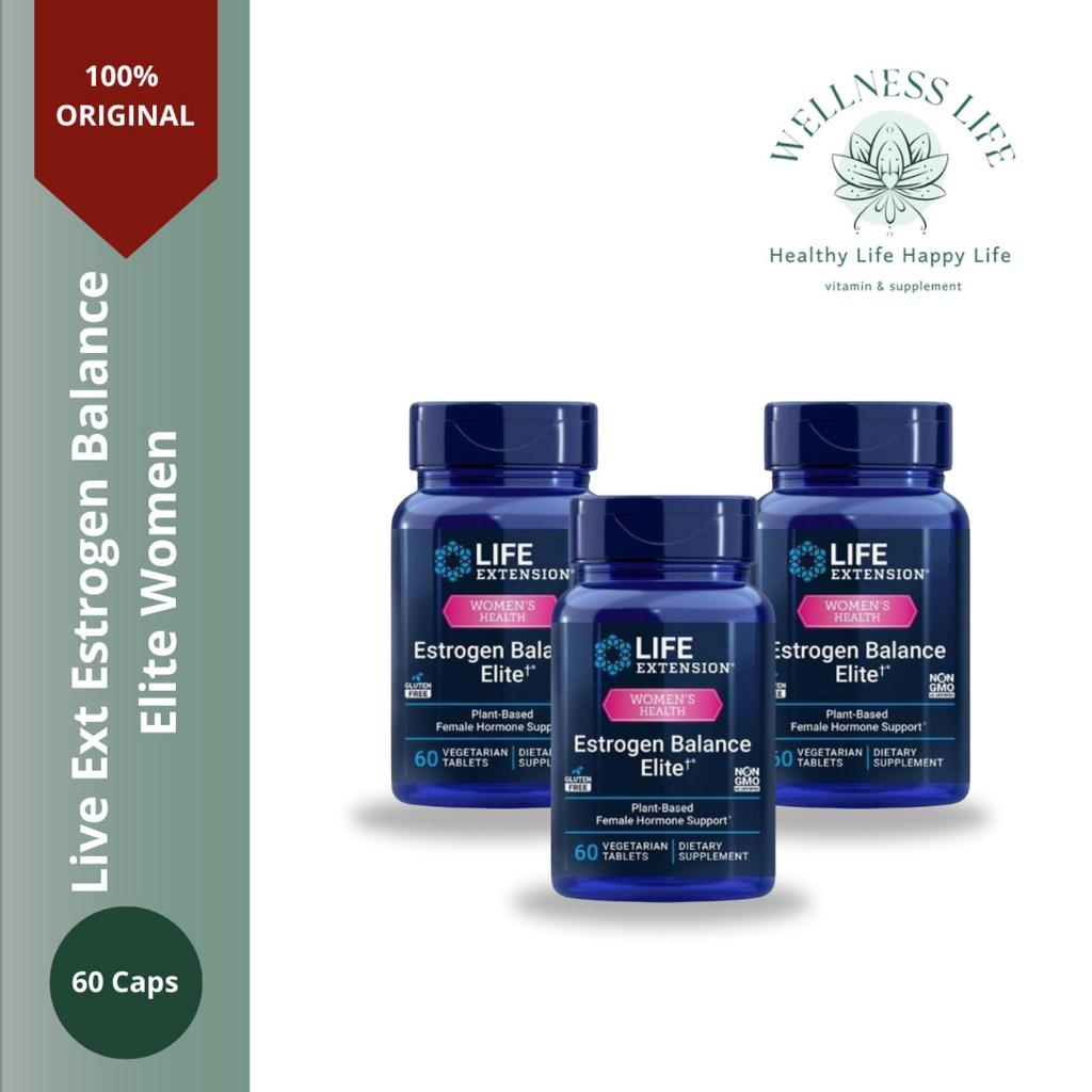 Life Extension Estrogen Balance Elite 60 Tablet untuk Keseimbangan Hormon Wanita - Dengan Ekstrak Ho