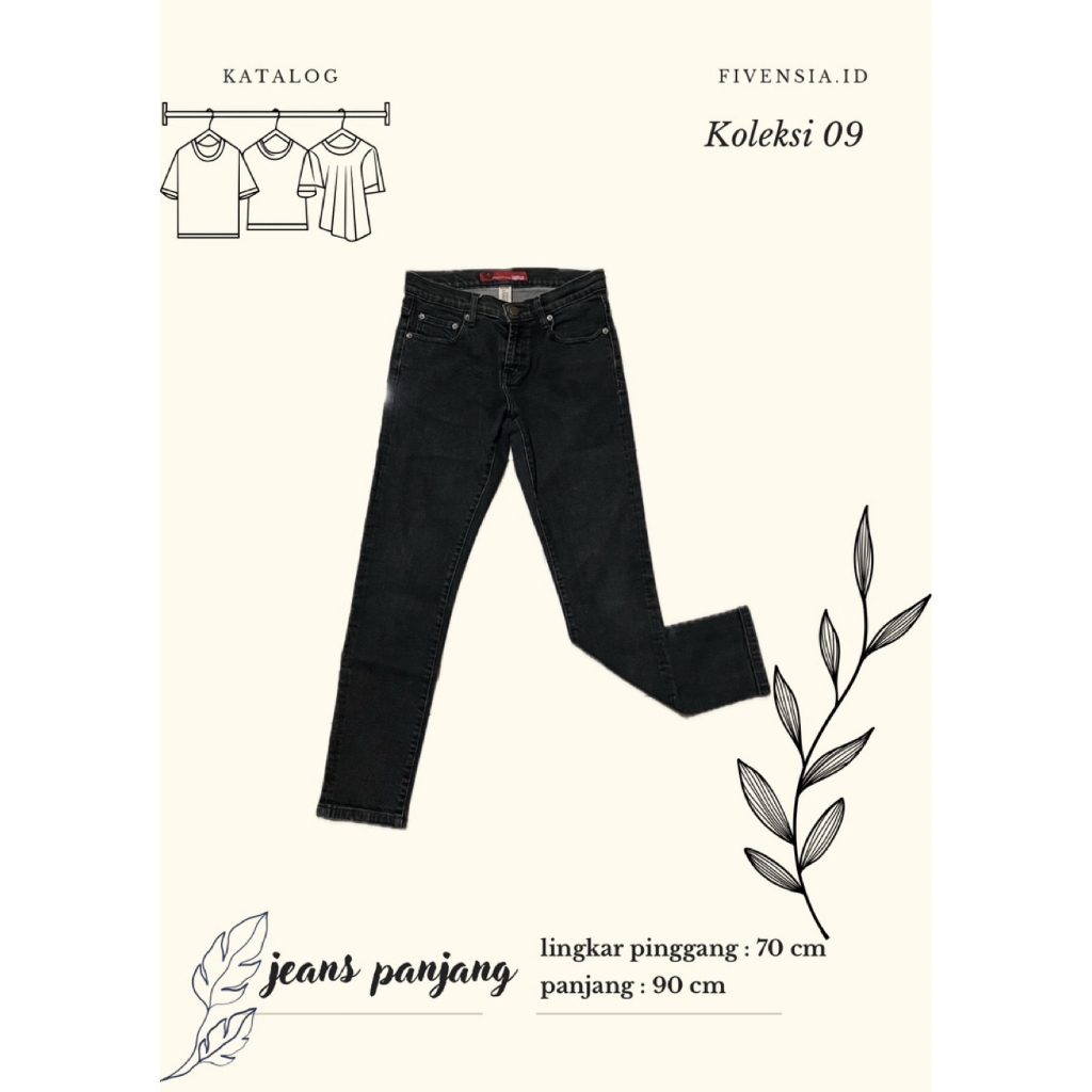 Jeans Panjang Wanita Brand Gabrielle | Celana Denim Hitam Slim Fit Aesthetic | Korean Style |