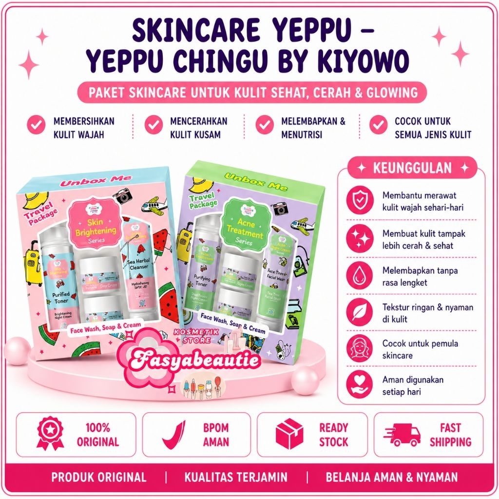 (READY STOK) YEPPU YEPPU BY KIYOWO SKINCARE TRAVEL SIZE SKINCARE YEPPU YEPPU BY KIYOWO BPOM