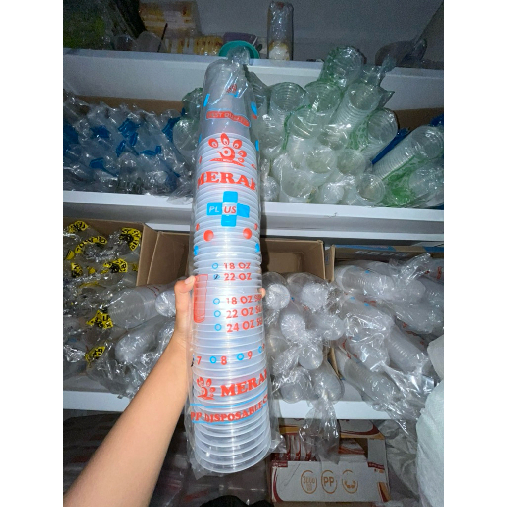 Cup 18oz datar slim/promo cup murah/cup es teh
