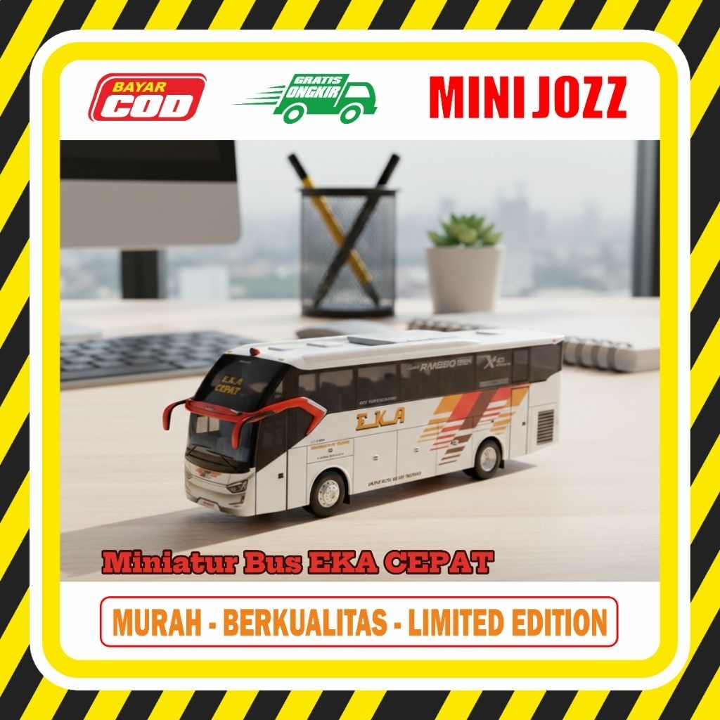 Miniatur bus eka cepat legacy SR3 karoseri laksana bahan akrilik bus mainan murah