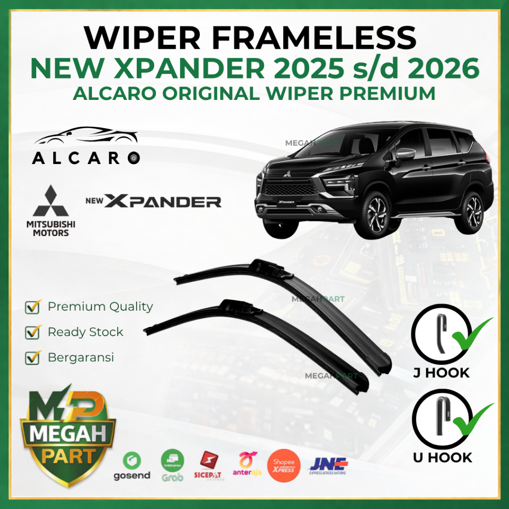 Wiper Frameless XPANDER CROSS 2017 s/d 2026 Original Alcaro - Sapu Kaca XPANDER CROSS - Wiper XPANDE