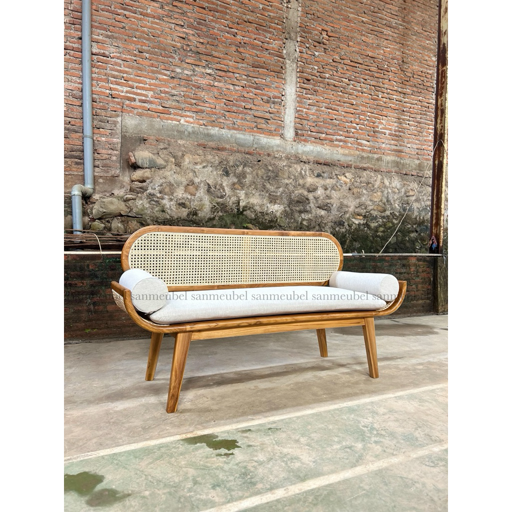 Sofa Rotan Retro / Sofa Rotan Ruang Tamu/ Sofa Rotan Aesthetic