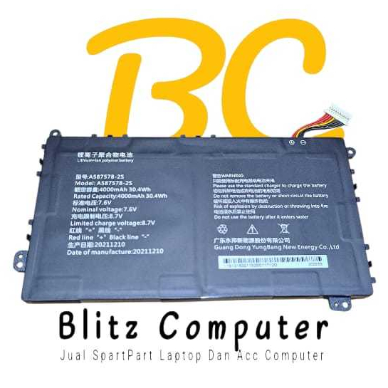 Baterai Laptop Axioo Mybook 14F PN1308P A587578-2S (Soket Kanan) 9 Pin Connector