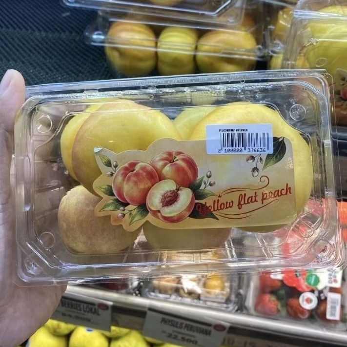Peach Yellow flat | buah peach kuning manis segar / pack 500 gram