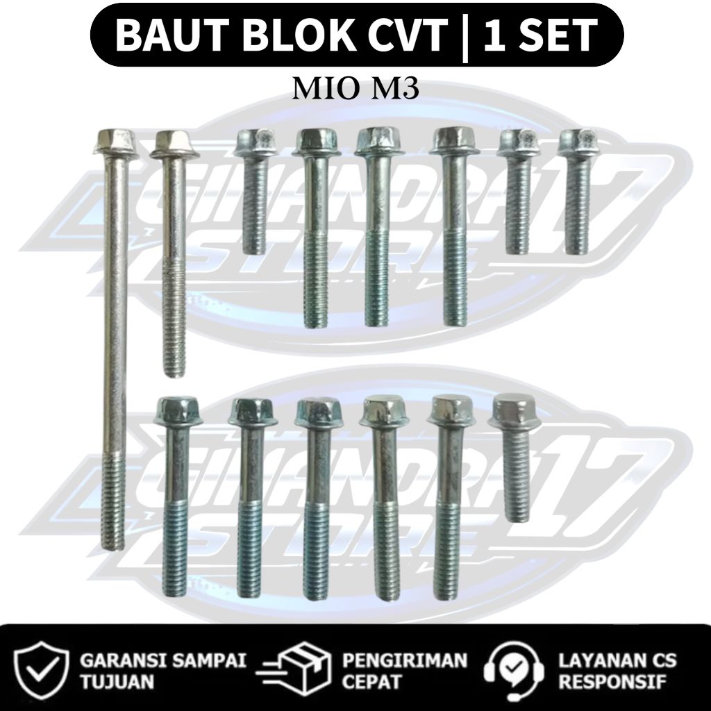 Baut Blok CVT 1 SET Yamaha Mio M3 / Baut CVT 1SET Motor Mio M3 125