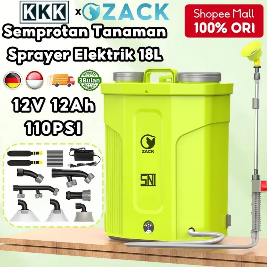 ZACK ALAT SEMPROTAN  SPRAYER 18 LITER ALAT SEMPROTAN HAMA PADI SPRAYER ELEKTRIK