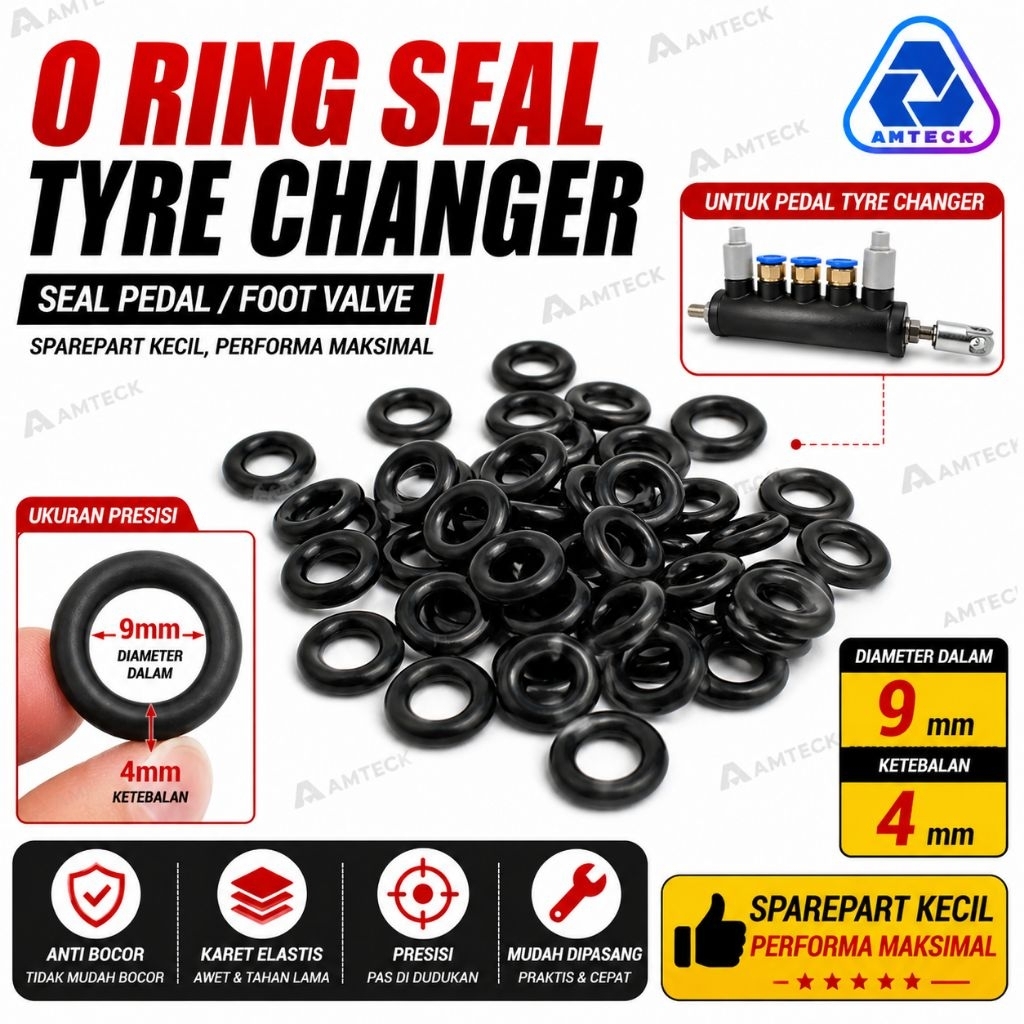 O Ring Seal Pedal Tyre Changer 9mm 4mm Karet Seal Foot Valve Mesin Ganti Ban Mobil Motor Universal  
