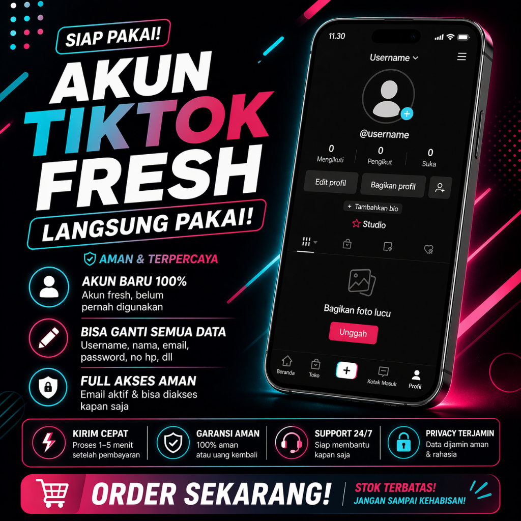 Akun TikTok Fresh Indo Berkualitas + Email Aktif | Siap Pakai