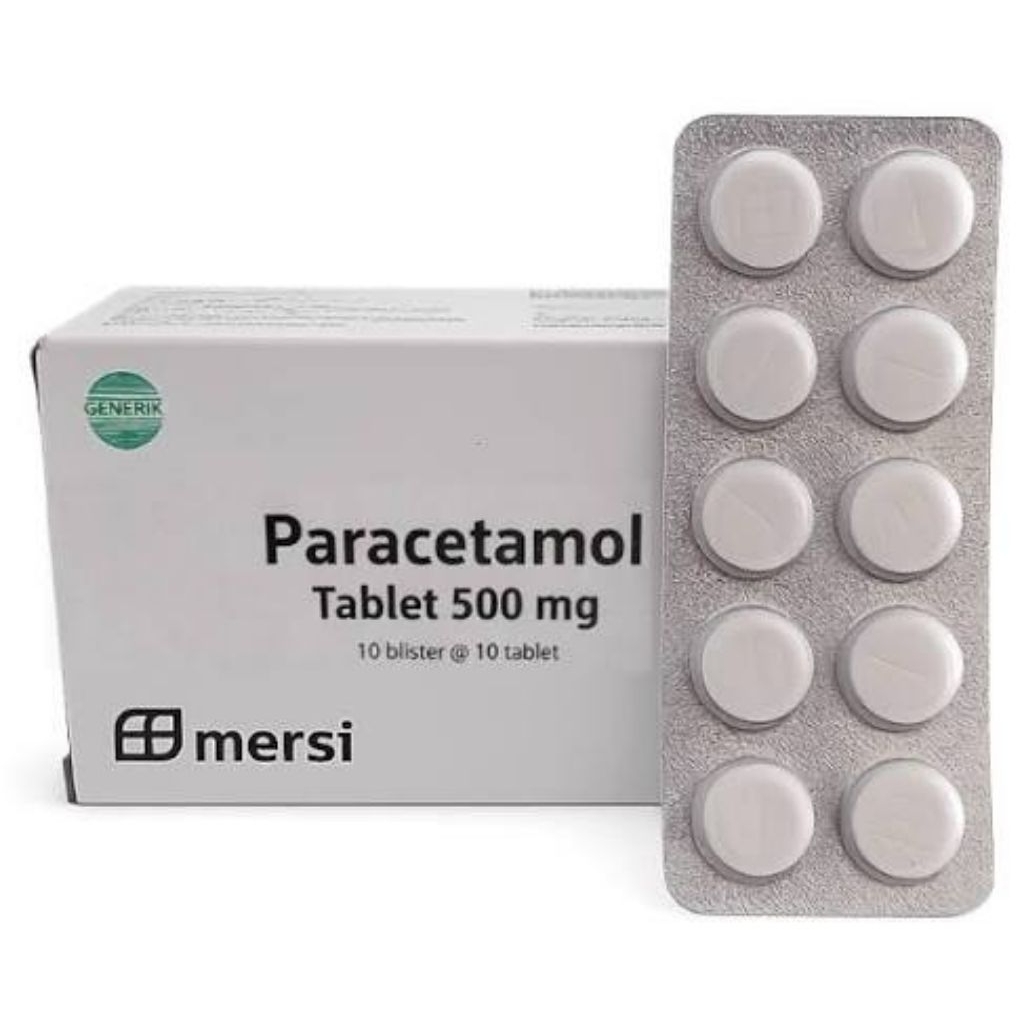 Paracetamol 500mg Mersi tab perlembar isi 10kaplet pereda nyeri dan demam