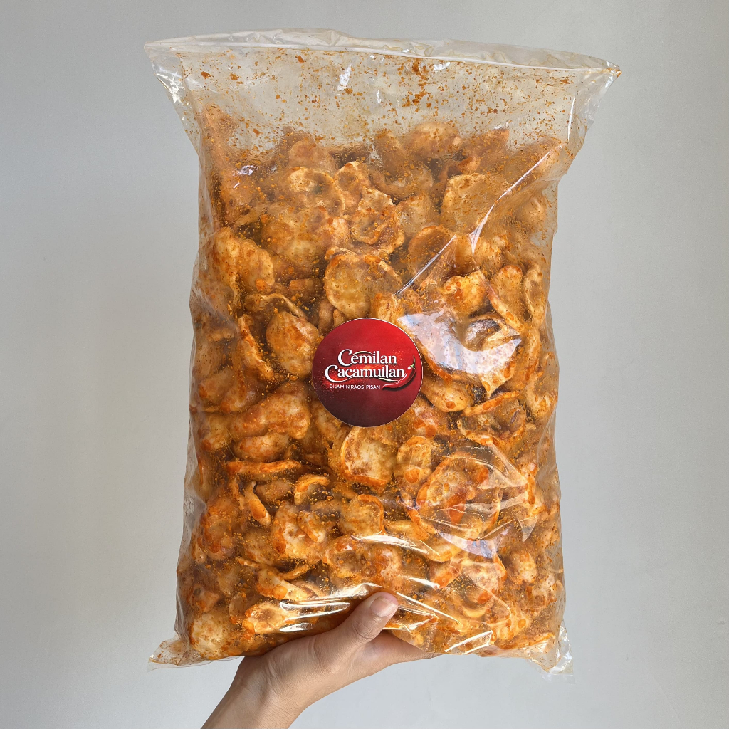 Krutek Kerupuk Lotek Bumbu Kacang Pedas - Original Cemilan Khas Bandung 250GR-1KG