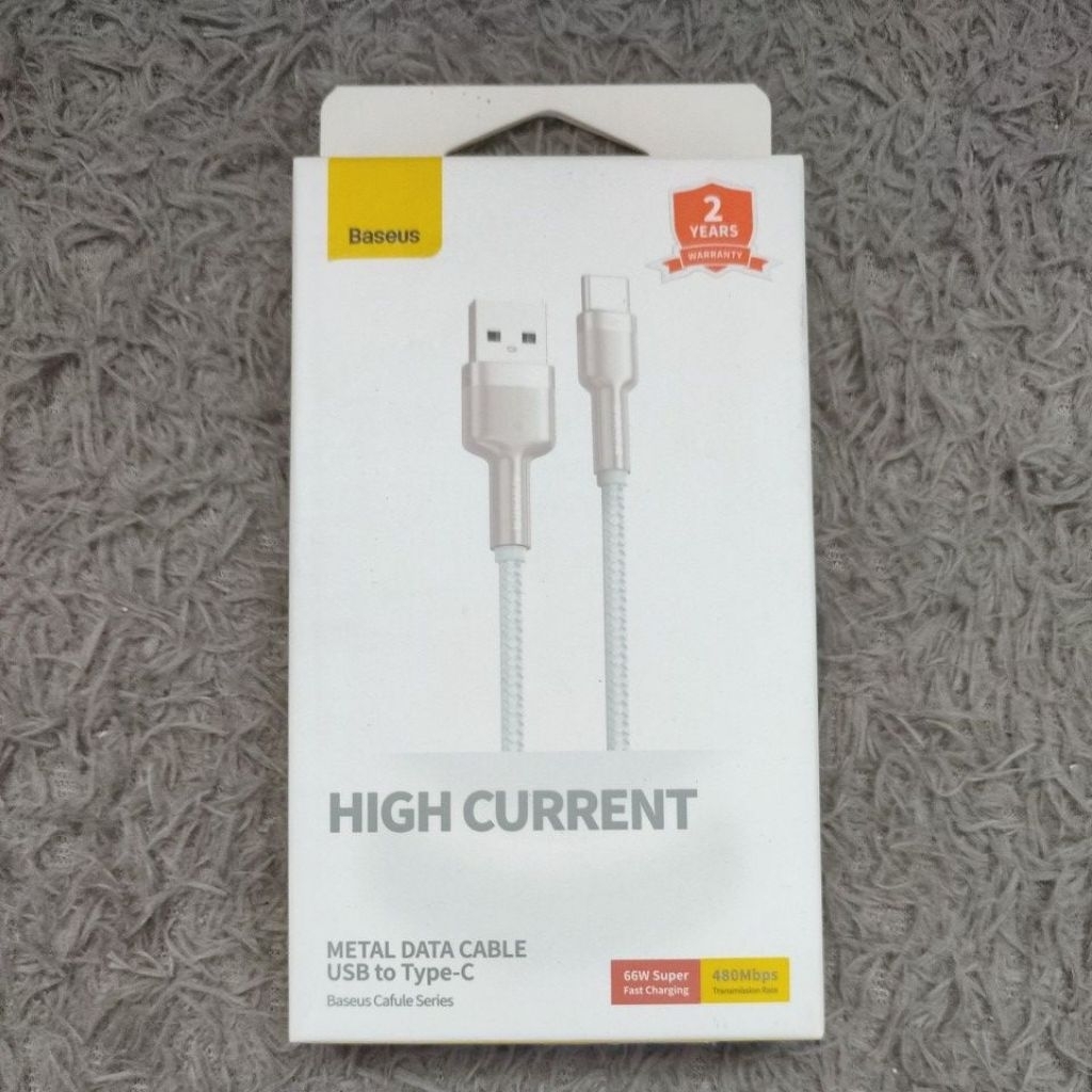 Kabel Type C 66W Fast Charging Android - Baseus Cafule Series Metal Data