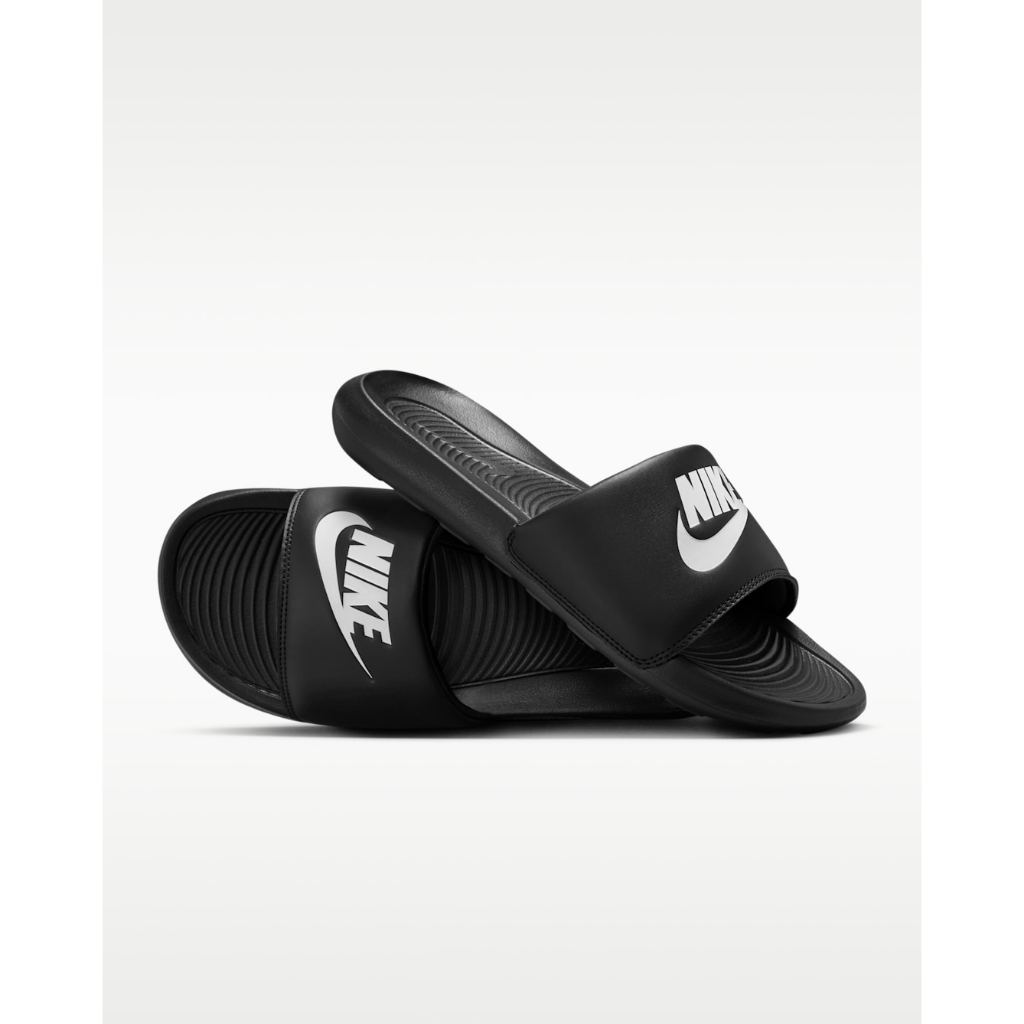Ready Stock Nike Victori One Men Slides Black/Black/White CN9675-002