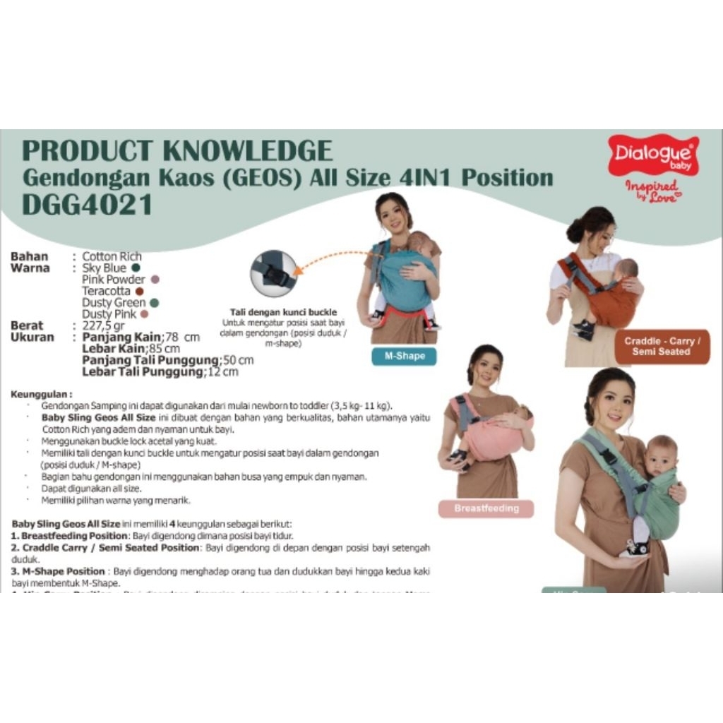 Dialogue Gendongan Geos  4 in 1 All Size