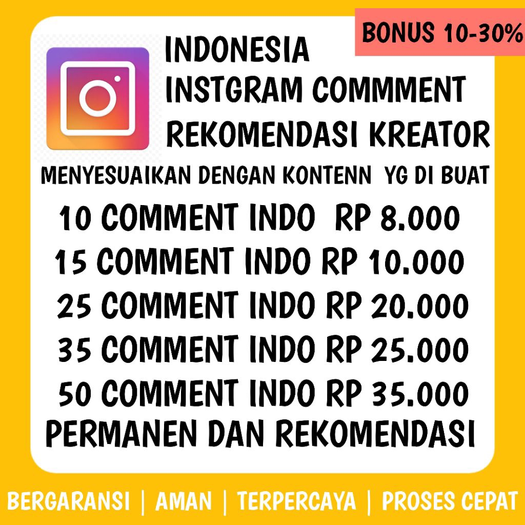 Instagram Comment Indonesia Termurah Real Aktif Permanent