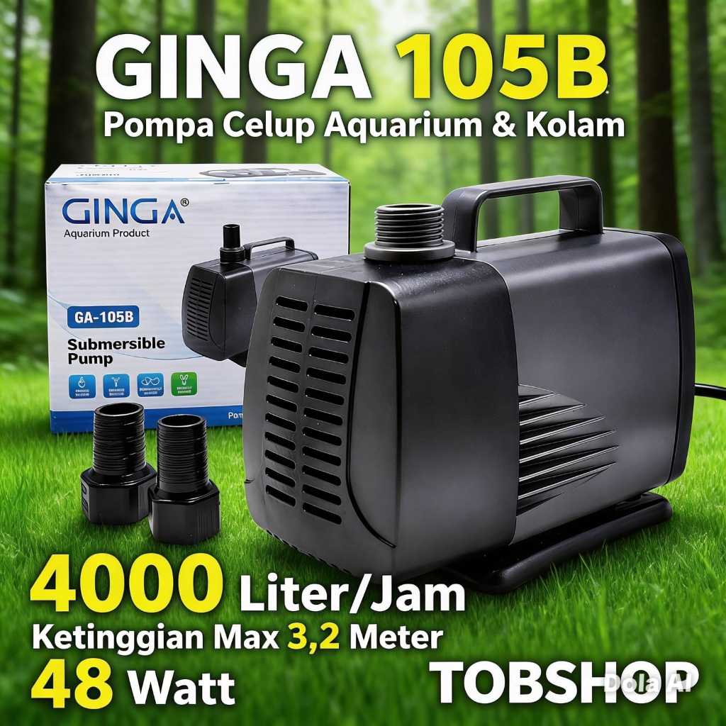 GINGA GA 105B Mesin Pompa Celup Filter Aquarium Aquascape Air Terjun Kolam Ikan Gelembung Udara Oksi