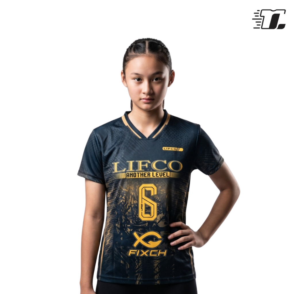 Lifco Jersey Voli Cewek Premium  Full Printing Arimbi Series Gold Black