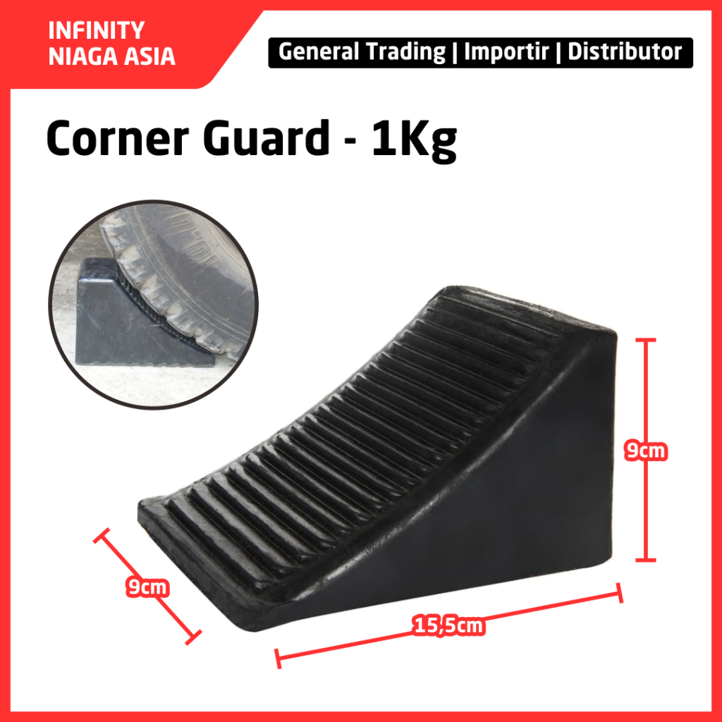 INADS Rubber Wheel Chock 1KG / Pengganjal Ban Mobil Motor / Car Stopper Block