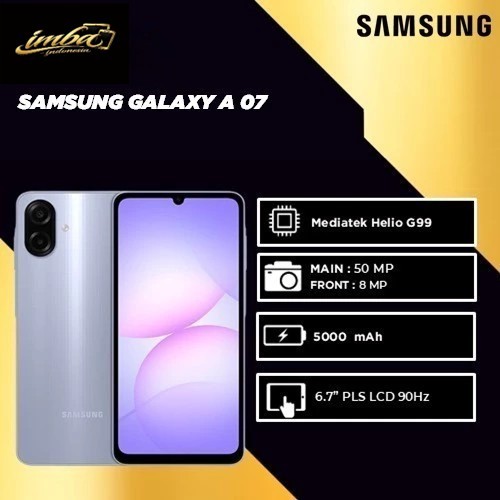 [FREE ADP 25W]  Samsung Galaxy A07 4G 4/64GB | 4/128GB | 6/128GB | 8/256GB - Garansi Resmi SEIN