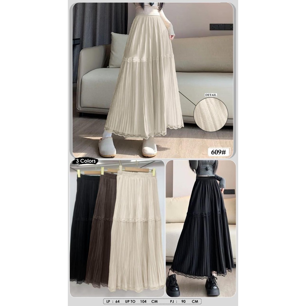 Rok Plisket Velvet Codoray Bkk Premium Panjang