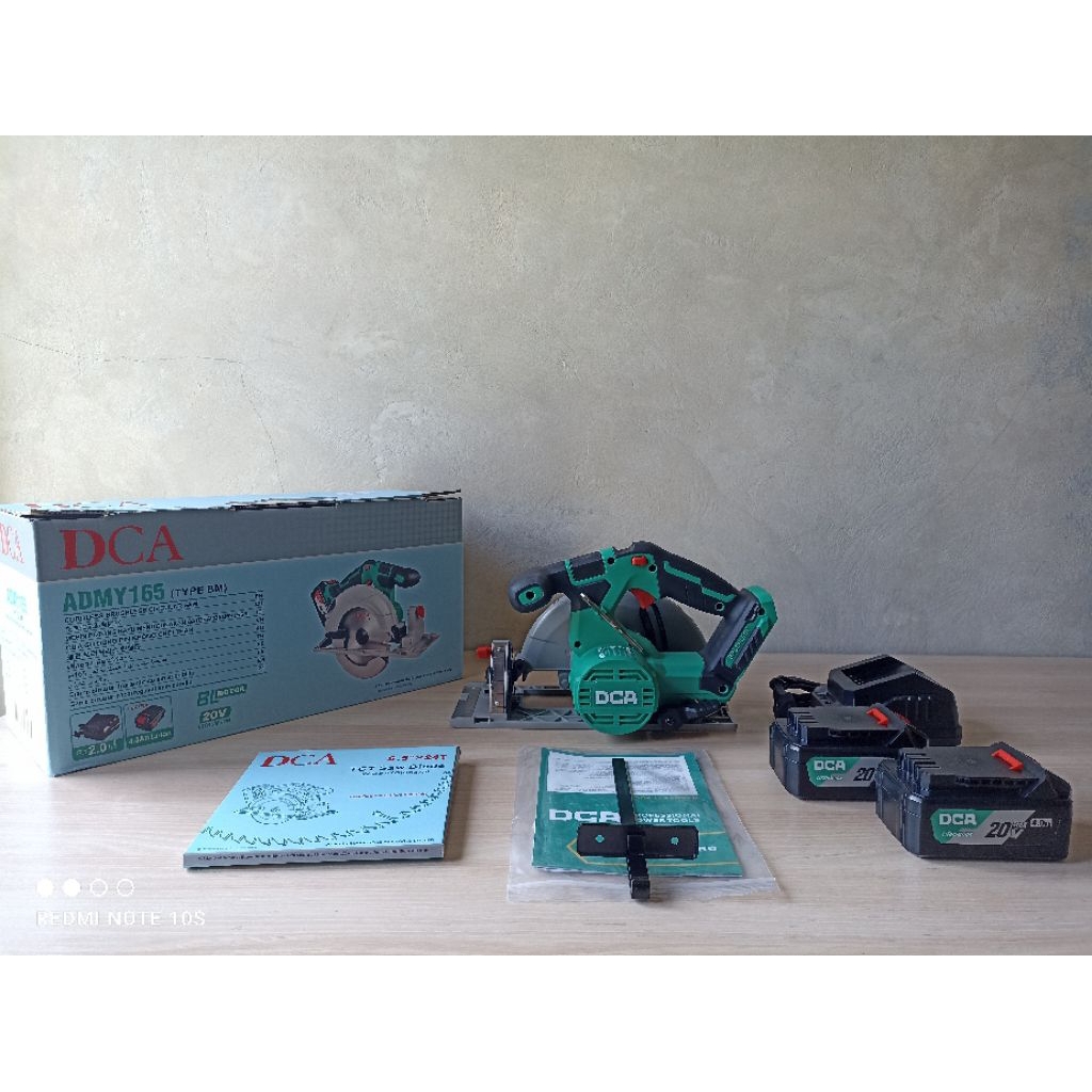 Mesin Circular Saw Cordless DCA ADMY165BM Fullset