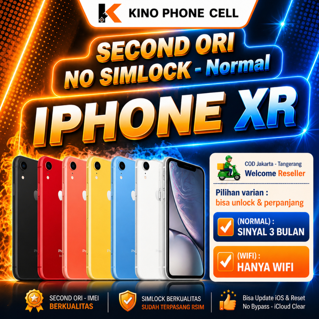 IPHONE XR 256GB 128GB  64GB Second inter Normal Bekas kinophonecell Like New