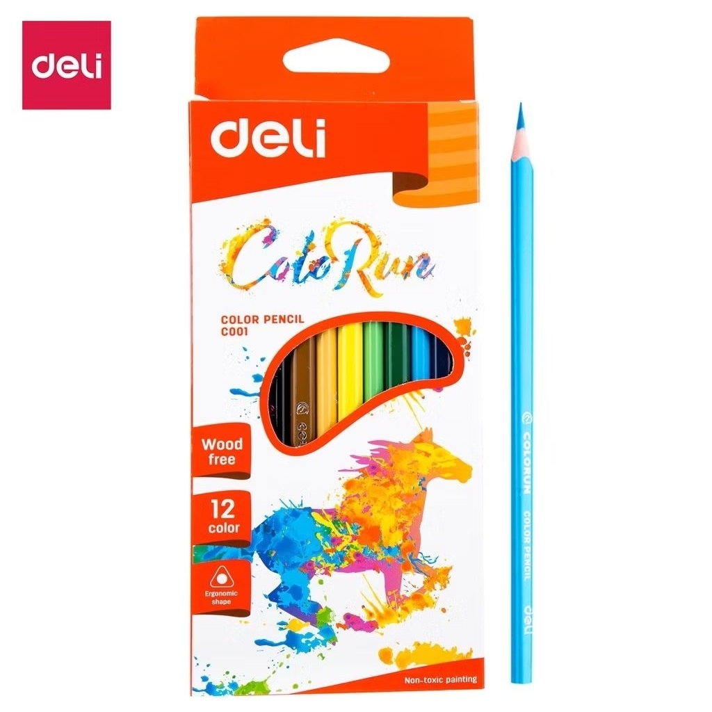 Deli Coloring Pencil / Pensil Warna Deli Color Run Series 12 colors